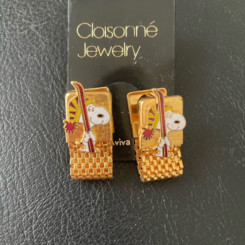 Snoopy Cloisonné cuff links